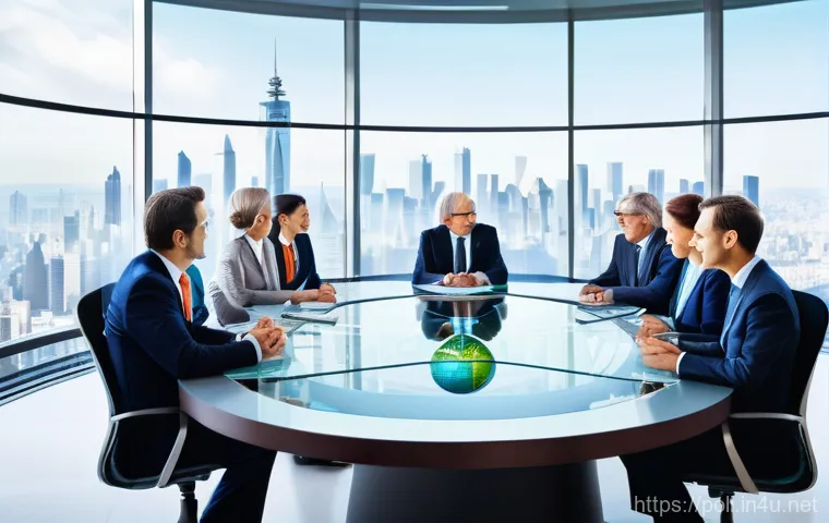 국제관계이론 - **Prompt for Realism:**
A dramatic, cinematic shot of diverse national leaders, male and female,... 국제관계이론 - **Prompt for Realism:**
A dramatic, cinematic shot of diverse national leaders, male and female,...